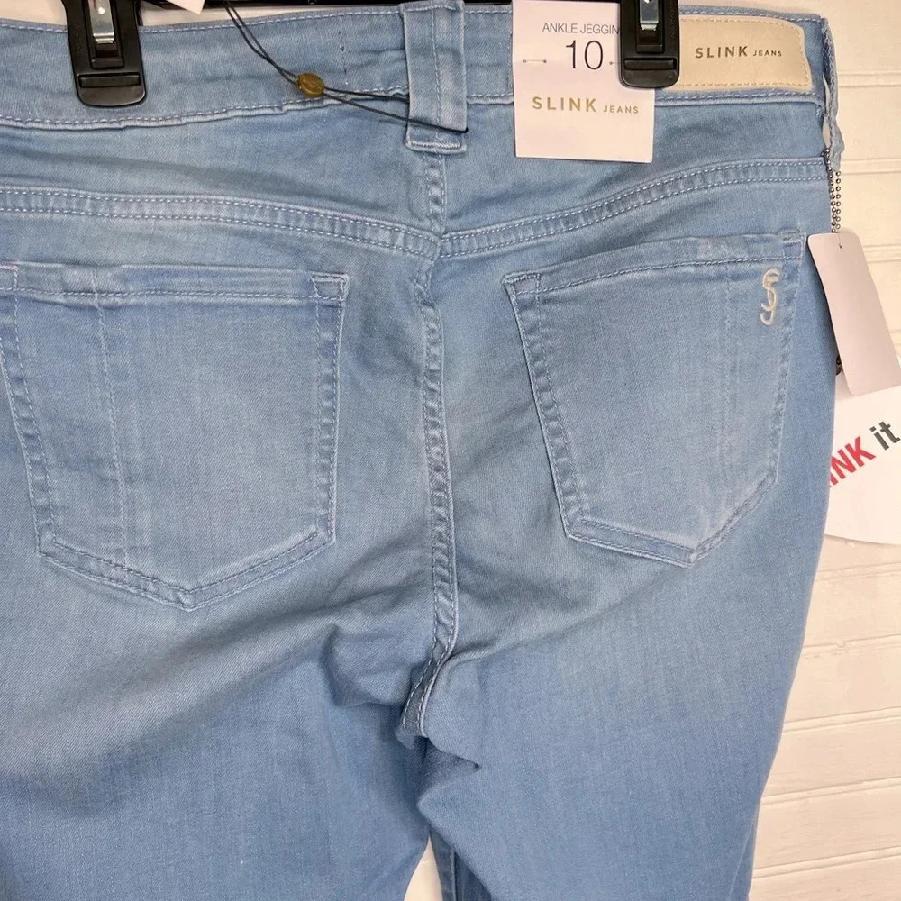 ⭐️SLINK Women's Curvy Ankle Jegging Jeans Size 10 Light Blue Denim - Picture 7 of 12